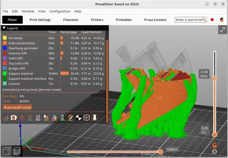 Prusa Slicer محیط نرم افزار